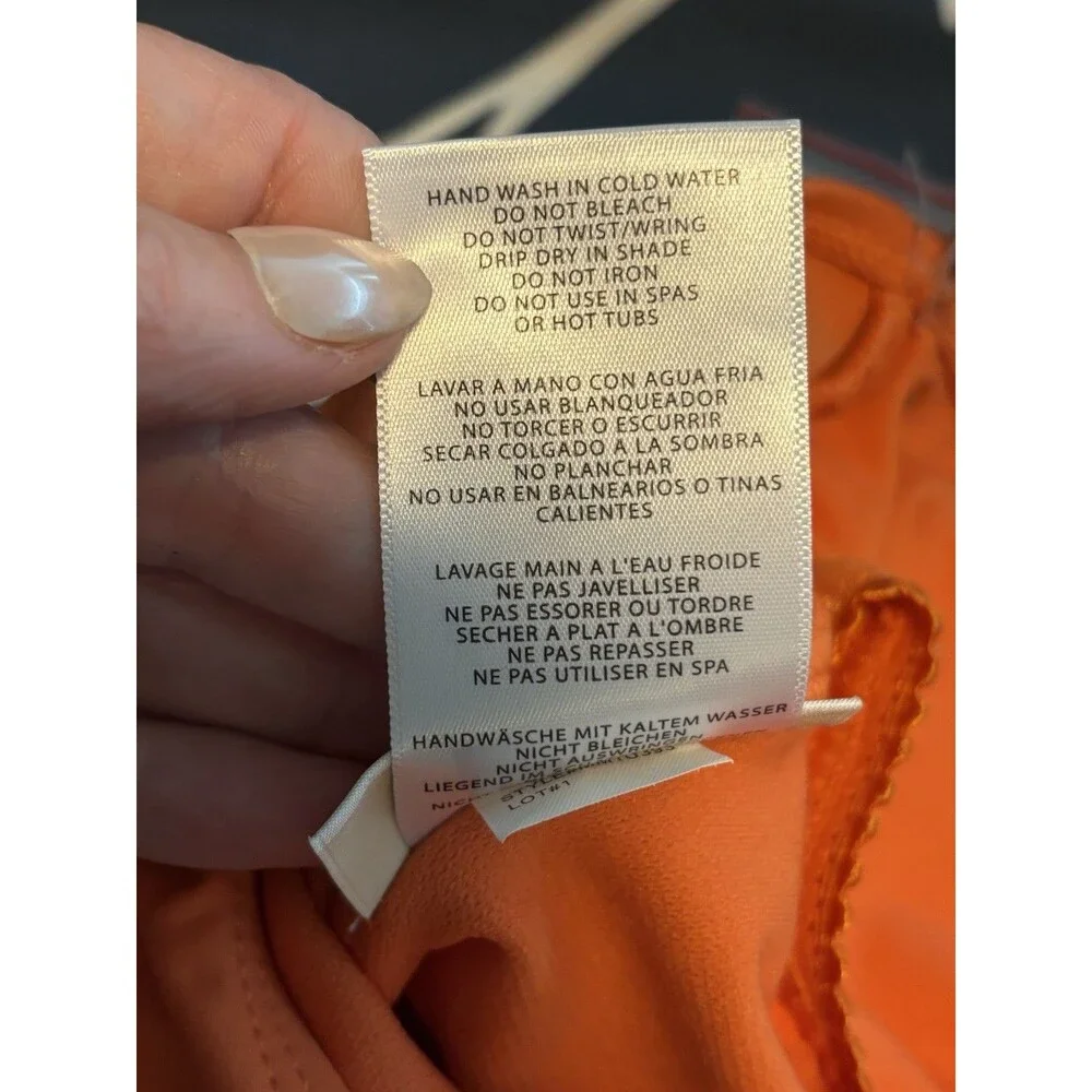 NEW Michael Kors Swimsuit Women Sz 8 Monokini grommet One Shoulder Orange $118